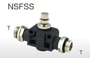 품질  Plastic Body Pneumatic Tube Fittings NSFSS Knob Throttle Valve Two Thread Sides Straight 공장